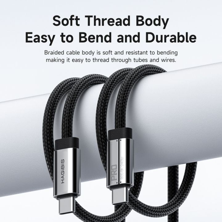 Hagibis 8K usb4 siêu mềm Cáp dữ liệu USB C để USB C đầy đủ Cáp chức ...