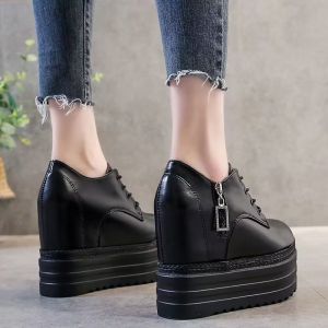About High Heels 12cm Womans Wedges Side Zipper Platforms Shoes Comfortable Heels Shoes