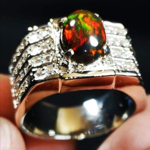 Batu cincin Kalimaya Wello Black opal kembang jarong Hight Quality