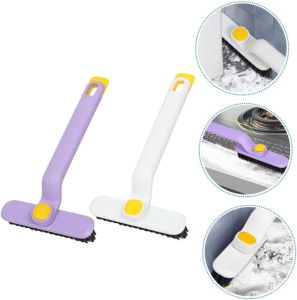 Chổi Chà Sàn Nhà Tắm Xoay 360 Độ Đa Chức Năng Chổi Cọ Sàn Tích Hợp Kẹp Gắp Rác 2 Trong 1