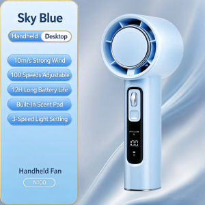 High Speed Handheld Fan 100Speeds Adjustable Portable Fan with LED Digital Display  Long Battery Life for Outdoor Travel
