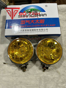 Đôi đèn tròn inox trợ sáng 12/24v. Đèn tròn phá sương thay bóng H3 trắng/ vàng.
