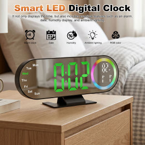 【UEB】 LED Desk Alarm Clock with USB Powered Loud Alarms Clock Large Display Modern Electronic Clocks for Bedside Desk Bedrooms Living Room