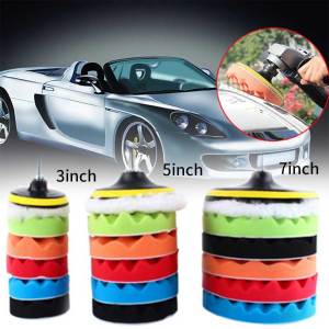 8pcs/Set 3inch/5inch/7inch Sponge Car Polishing Drill Wheel Kit Waxing Pads Buffing Kit for Boat Car Polish Buffer Drill Wheel Polisher Removes Scratches
