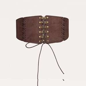 Steampunk Corset Belt Women Waspie Belt Lace-Up Tied for Teenager Girl Victorian Waist Cincher Halloween Cosplay Costume
