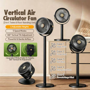 Solar Rechargeable Floor Fan Telescopic Rotation Outdoor Lighting Household Vertical Fan