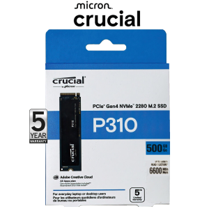 Crucial 500GB P310 PCIe Gen4 NVMe M.2 โซลิดสเตทไดรฟ์