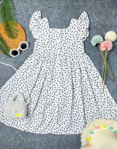 Leia - 49 Heart Pattern Dress / Dress Anak Perempuan Motif Hati Usia 3-7 Tahun
