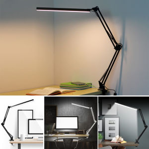 LED Desk Lamp Eye-Caring Adjustable Swing Arm Table Light with Clamp reading lights night light for Study Reading Work Task/Offi