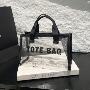 495HS Large Capacity PVC Beach Bag All-match Summer Transparent Jelly Bag Portable Mesh Waterproof Handbag Swimming