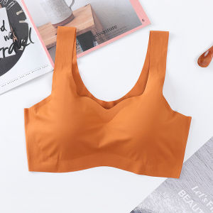 Seamless Bra Japanese Ice Silk Cotton Bra Sport Bra Yoga Bra Rumahan Nyaman Tanpa Kawat