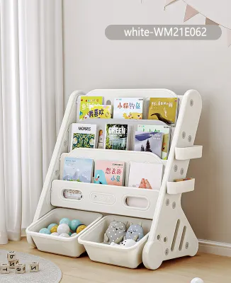 INSTOCK - 2 WAYS Cute Bunny Space Saver Cabinet Storage Box Bookshelf Double Space 4 Wheels Storage Cabinet Toys Organizer Shelf Rack Cabinet Storage Box Book Organizer Storage Shelf