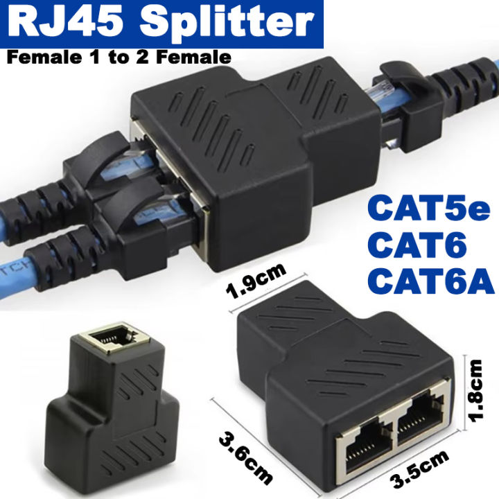 RJ45 Splitter Connectors Adapter RJ45 Coupler Extender Female 1 to 2 ...