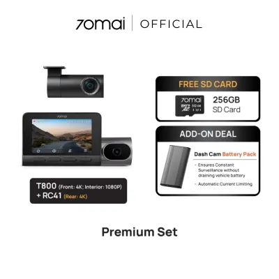 [NEW] 70mai T800 3-Channel Dashcam Dual 4K Resolution + HDR | 4G Connectivity | Built-in GPS & AI Parking Surveillance