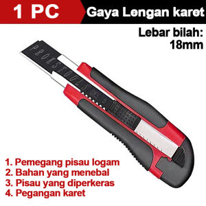 German tools Cutter Pisau Pemotong Kertas 18MM Knife Utility Auto Lock multifungsi penggaris kater tajam Pisau Cutter