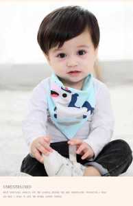 🛸SHIP FROM KL🛸5pcs Set Pure Cotton Triangle Baby Bibs bibs children eating Bibs 新款双层棉毛三角巾宝宝双按扣可调节口水巾婴