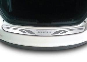 กันรอยท้าย ยิงทราย (Rear Bumper) (สแตนเลส) / MAZDA 2 2015 - ปีปัจจุบัน (4ประตู) ของแต่ง ประดับยนต์