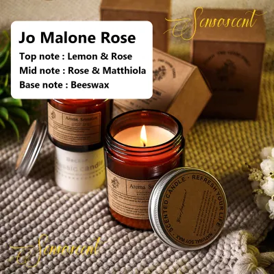 Scented Candle Aroma Candle With Fragrance Aromatic Essential Oil Handmade Natural Soy Wax Lilin Wangi Terapi 香薰蜡烛