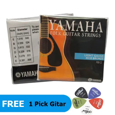 Senar Gitar Yamaha Bronze Akustik 1 Set isi 6 Senar Free Pick Gitar