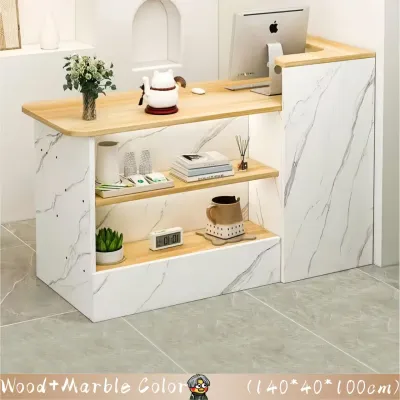 SUNOOM Bar Counter Computer Desk Front Desk Simple Cash Register Wooden Reception Desk