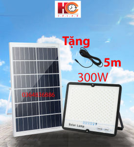 Đèn pha năng lượng mặt trời HC SOLAR LIGHT 300W – Chống chói mắt Vỏ nhôm Tấm pin NLMT rời Ánh sáng trắng