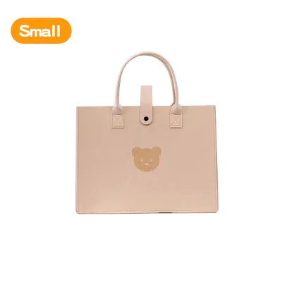 Mumystation Maternity Bag Baby Diaper Bag Felt Bag Bear Handbag Plain Colours Reuseable Felt Tote Bag 卡通熊手提包