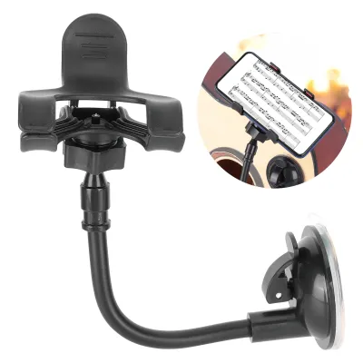 Removable Guitar Phone Holder Guitar Phone Holder Silicone + PVC Clip Shaped Design for Electric Basses for Electric Guitars