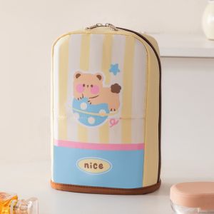LUMIYA ic Vertical Makeup Bag Cartoon Waterproof Brush Lipstick Organizer Portable Large Opening Travel Cosmetic Bag Outdoor