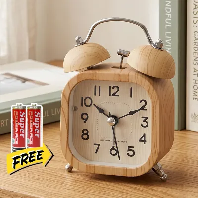 【SG】HXR Classic Retro Compact and simple design Wooden alarm clock the headboard of the bedroom Kids Office Home Exclusively for students alarm clock