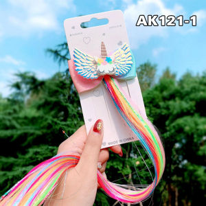 Jepit Rambut Palsu Anak Perempuan Model Kartun Unicorn Klip Warna Pelangi AksesorisJepitan Rambut AK121 ZIORRA