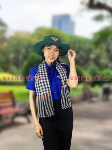 Áo Sơ Mi Đoàn Tay Ngắn Nam/ nữ Có Túi Và Thêu Logo - Vải Kate Silk Mềm Mát