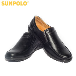 Giày Lười Nam Da Thật SUNPOLO SUS510 (Đen Nâu)