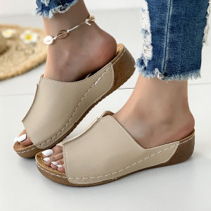 WomenS Outdoor Shoes Comfortable Wedge Sandals Simple Large Size New Style WomenS Slippers