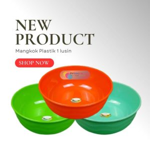 Mangkok Plastik Ramen Jepang Warna 1 Lusin 7.5 Inch