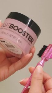 Style Factor EDGE BOOSTER Strong Hold Water-Based Pomade    Formulated with Argan Oil for Moisture & High Shine    Long Lasting Edge Control Gel    Cherry 3.38 oz