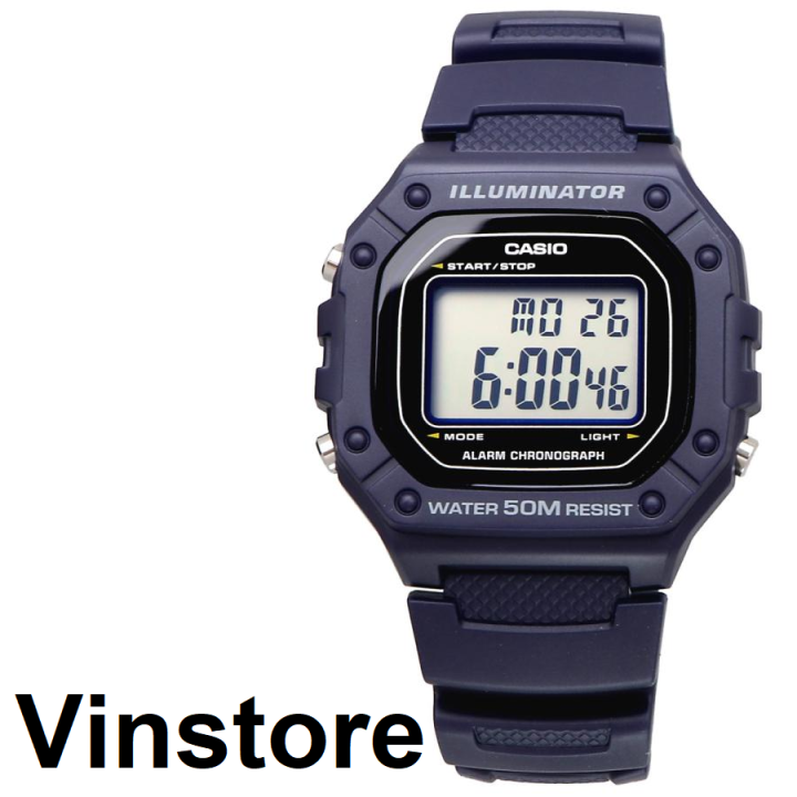 Vinstore Casio W 218H Dark Blue Digital Sports Army Men Teen