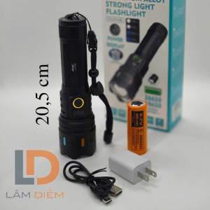 Đèn Pin Siêu Sáng S10 Cầm Tay Có ZOOM Xa Gần Chống Nước 8800 mAh 2 Chế Độ Ánh Sáng