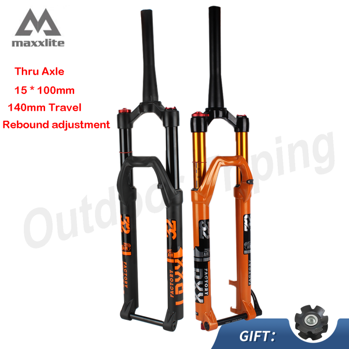 Maxxlite Thru Axle 29er MTB Air Fork 140mm Travel 15 100mm