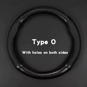 6D Carbon Fiber Leather Steering Wheel Cover D/O Shape Handle Breathable Anti Slip Sarung Stereng Kereta
