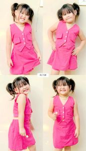 FREE SHIPPING & COD Casual Classy Elegant  Summer Wear GIRL Chaleko Vest and Skort  Set Terno for Girl Kids - 4 to 14 years old   - classy and elegant - timeless classic  - timeless piece - casual office  party - classic piece - super kapal ng tela - hi
