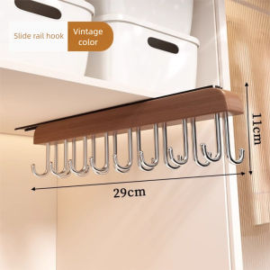 5PCS 16 Hooks Top Slide Rail Solid Wood Hanger Hat Bra Organizer Storage Multi Hook Hanger