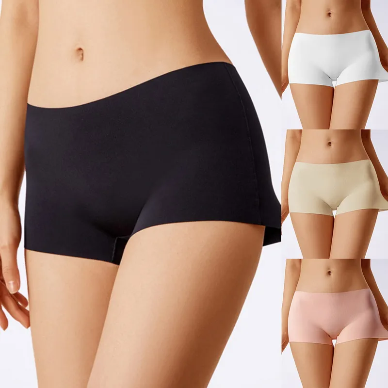 Summer Safety Shorts Seamless Boyshorts Elastic Panties Women