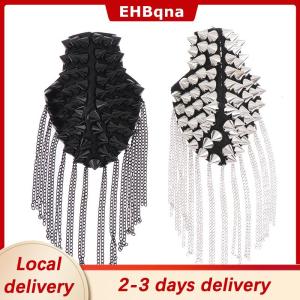 [COD]  HOT SALE Ship within 24 hours 1Pc Fashion Shoulder Epaulets Vintage Spike Rivet Tassel Epaulet Shoulder Boards Badge Brooches Women Men Clothing Accessories