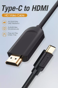 Cáp Type-C to HDMI cho MacBook Điện Thoại Samsung Galaxy 21/20 / / S10 S9 Huawei Mate 30/20 P30/20 Pro chính hãng Vention CGUBG - Cáp chuyển Thunderbolt 3 USB-C HDMI đến Điện thoại Máy tính LaptopTV Máy chiếu