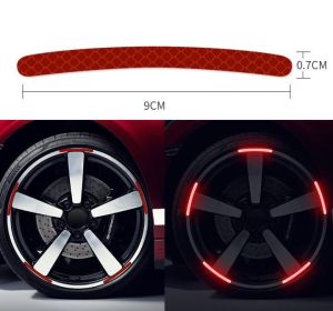 【Ann-Car】20Pcs/Set Car Wheel Reflective Sticker Car-styling Safety Warning Reflective Sticker Car Wheel Decorative Strip Auto Exterior Motorcycle Bike Tires Sticker