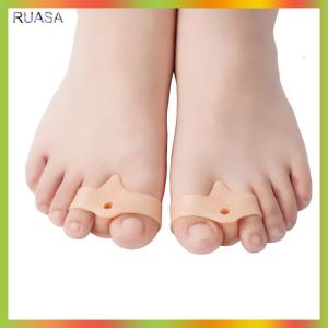 RUASA 2PCS Silicone Gel Double Ring Thumb Bunion Foot Toe Hallux Valgus Protector Separator Finger Straightener Adjuster