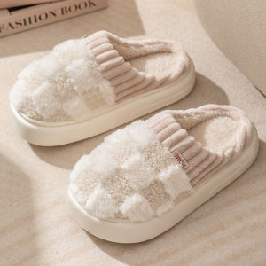 Free Shipping WomenS Anti-Slip Cotton Slippers 2026 New Style Indoor Home Use Waterproof Plush Warm Thick-Soled With Arch Support