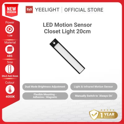 Yeelight Motion Sensor Closet LED Cabinet Light Wardrobe Bedroom Kitchen Car Magnetic Paste