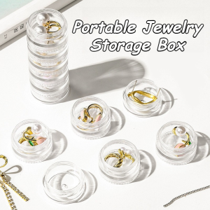 5 Layer/Set Jewelry Storage Box Transparent Round Organizer Box Portable Storage Box Pill Box