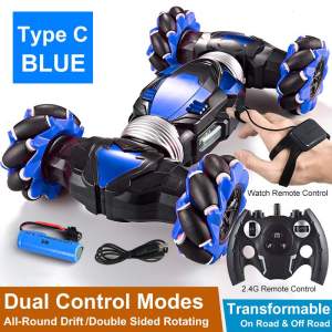 RC Car 4WD Gesture Induction Stunt Car Twisting Off-Road Vehicle Drift Dual Mode Control RC Toys With Light & Music Stunt Twist Remote Control Car Road Drift Vehicle RC Gifts for Children